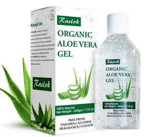 Raslok Aloe Vera Gel - 99% Pure Natural Aloe Gel For Moisturizing Face Skin & Hair Care,Durable Moisturizing Hydrating Soothing, Non-Sticky (7.7 OZ)