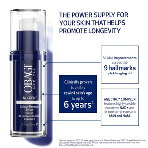 Obagi NU-GEN NAD+ Cellular Renewal Face Serum with Niacinamide & NMN – Clinically Proven Anti-Aging Serum Reduces Wrinkles & Dark Spots, Supports Collagen Production