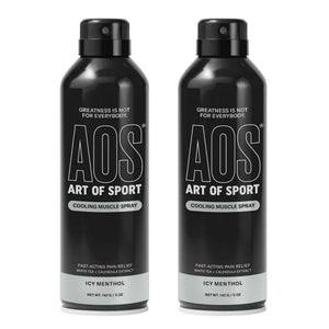 Art of Sport Muscle Relief Spray for Men - Cooling Menthol Pain Relief for Sore Muscles & Joints - Back, Neck, Knee, Shoulder, Hip - Fast-Acting Body Spray - Made for Athletes - 5 fl oz (2-Pack)