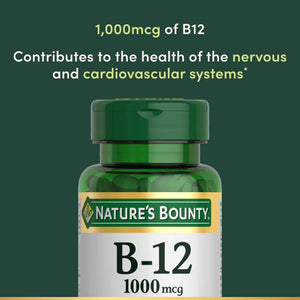 Nature's Bounty Vitamin B12 1000 mcg Supplements, Supports Energy Metabolism, 200 Ct
