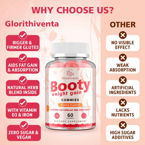Glorithiventa Cholesterol & Booty Gummies Supplement Bundle - Plant Sterols & Stanols + CurvaBoost BBL Herb Blend & Creatine Monohydrate - Cholesterol Normal Level, Booty, Curves & Energy