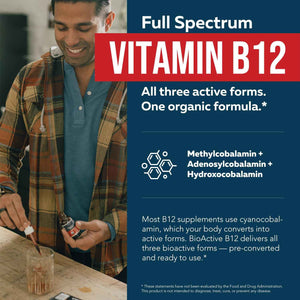 BioActive Vitamin B12 - 5000 mcg, Contains 3 BioActive Forms Methylfolate Cofactor - Methyl B12, Adenosyl B12 & Hydroxy B12 - Supports Energy, Metabolism & Mood - Vegan, Non-GMO (60 Servings)