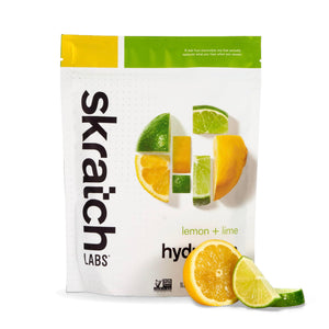Skratch Labs Hydration Sports Drink Mix - Real‑Fruit Electrolyte Powder for Fast Hydration & Endurance - Lemon & Lime - 20 Servings - Vegan, Non‑GMO, Clean Ingredients