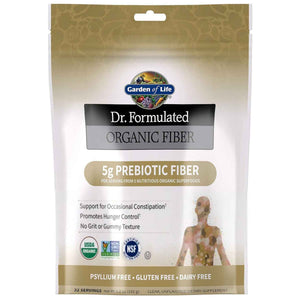 Garden of Life Dr. Formulated Organic Fiber Powder, Unflavored, Prebiotic Superfood Fiber Supplement, Constipation Relief