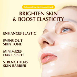 EQQUALBERRY Collagen Glow Up Mask - Niacinamide & Low Molecular Collagen for Brightening and Radiance Boosting | Korean Collagen Face Mask