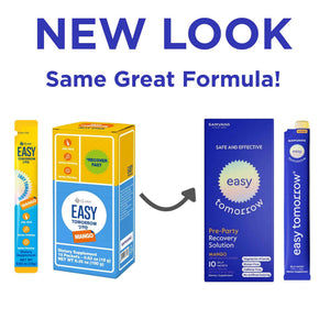 EASY TOMORROW - Natural Energy & Morning Vitality Jelly Stick - Daily Korean Skin Health Supplement & After Drinking Support with DHM & Glutathione - K-Beauty Inspired (Mango Flavor, 10 Sticks)