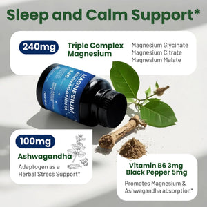 Magnesium Ashwagandha Complex | High-Absorption Multi Magnesium Supports Stress Relief, Sleep, Muscle & Heart Health | Vegan, Non-GMO, Gluten-Free, Made in USA, 90 Capsules((45-Day Supply) NEUMINA buy supplements Au