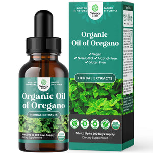 Organic Oregano Oil Drops - Super Concentrated Liquid Oil of Oregano with Carvacrol 60% for Digestion & Immune Support- Liquid Herbal Extract Tincture for Immune Strength & Healthy Intestines -1 Fl Oz