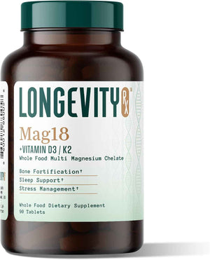 Mag18 Peptide-Bound Magnesium Complex with D3 & K2, Bone & Muscle Support, Mental Clarity, Sleep Aid