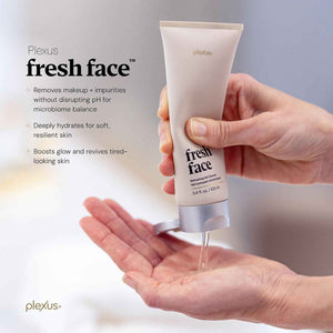 Plexus Fresh Face Refreshing Gel Cleanser - 3.4 Fl Oz - pH-Balanced - Hydrating gel removes makeup & impurities. Microbiome-supporting with hibiscus, dragon fruit & hyaluronic acid