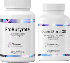 Tesseract Gut & Immune Support Bundle - ProButyrate 600mg & QuerciSorb Quercetin 400mg, 120 + 90 Capsules, Hypoallergenic, Gastrointestinal & Immune Health