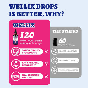 4oz Wellix Natural Cat & Dog UTI Treatment Drops,Cat & Dog Urinary Tract Infection Treatment - Cranberry & D-Mannose for Dogs & Cats - Kidney Health Supplement WellixBuy Supplements Australia