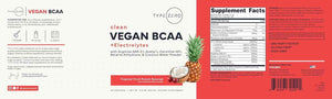 Type Zero Ultra Clean Vegan BCAA Powder + Electrolytes Tropical Fruit Punch - 6g Per Serving, 2:1:1 Sugar-Free, No Sucralose, BCAAs Amino Acids Supplement, After Workout Drink, 30 Servings