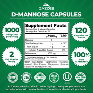 Zazzee Ultimate Urinary Tract Support Bundle | Super Concentrated Proanthocyanidin Cranberry Extract Capsules Plus D-Mannose 1000mg Capsules for UT & Bladder Cleansing (60 Servings Each) ZazzeeBuy Supplements Australia
