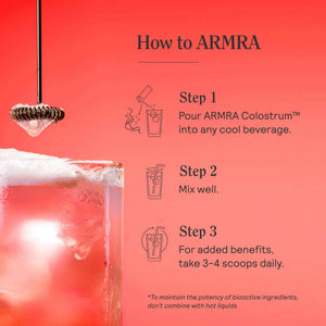 ARMRA Colostrum Powder - Vine Watermelon - Gut Health & Bloating - Skin & Hair - Immunity - Keto, Gluten & Fat-Free - 30 Servings