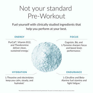 BEAM Pre Workout Powder - Pre Workout Supplement with Organic Caffeine, 350 mg Electrolytes & Nootropic Focus Support, No Sugar, Pre Workout for Women & Men, Blue Raspberry Flavor, 20 Servings