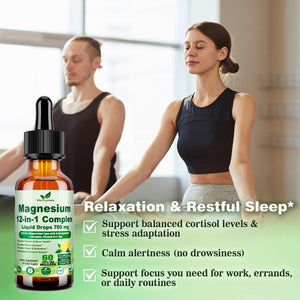 12-in-1 Magnesium Complex Liquid Drops, Chelated Magnesium Citrate Glycinate Taurate Malate Aspartate w. Ashwagandha Theanine D3 & Zinc for Relaxation Sleep Immune Health & Muscle Function丨Women Men. Vita PLynxera buy supplements Au