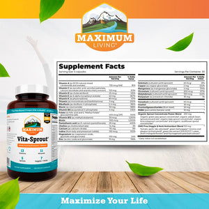Maximum Living - Vita-Sprout Whole-Food Multivitamin & Phytonutrient Blend - 120 Capsules Maximum LivingBuy Supplements Australia