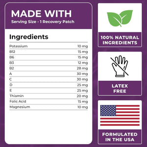 Recovery Patches 60 Pack - Wake Up Refreshed & Energized - Skin-Friendly - 100% Natural Ingredients, Patch For Party, Skin-Friendly & Waterproof, Apply Before Drinking, Enhanced Morning Formula