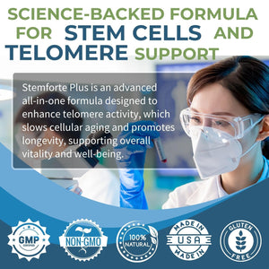 NuVi Global Stemforte Plus Stem Cell and Telomere Supplements – Cell Regeneration, Cell Growth & Telomere Support for Healthy Aging & Cellular Health – 90 Capsules for Men & Women NuVi Global buy supplements Au