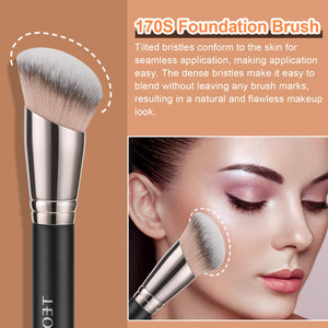 TEOYALL Foundation Contour Conceal Brush Set, 3PCS Angled Synthetic Kabuki Brush for Blending Setting Buffing with Liquid, Cream and Powder Cosmetic (170S/270S/370S) TEOYALLBuy Supplements Australia