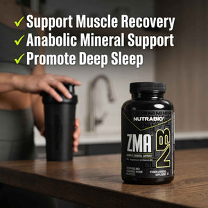 NutraBio ZMA Supplements for Men & Women- Zinc Magnesium Supplements to Support Hormone Levels, Peak Performance, Sleep, Muscle Recovery, Immune Health, 180 Ct.