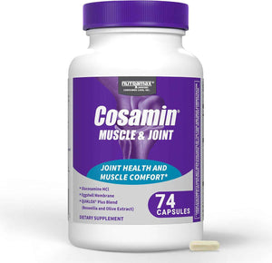 Nutramax Cosamin Muscle & Joint Health Supplement, 74 Capsules - Works to Decrease Cartilage Breakdown, Supports Joints, and Reduces Muscle Soreness to Accelerate Recovery After Exercise