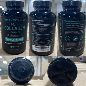 Vital Vitamins Multi Collagen for Women & Men - Type I, II, III, V, X - Grass Fed, Non-GMO - 150 Capsules Vital Vitamins buy supplements Au