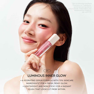 HERA Reflection Liquid Blush #360 Cherry Bomb 7.5g – Glass Skin Glow, Hydrating Serum Formula with 70% Skincare Ingredients, Buildable Radiance, Sheer Color, Korean Makeup