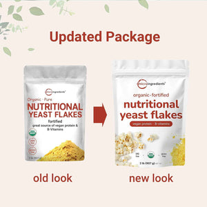 Micro Ingredients Organic Fortified Nutritional Yeast Flakes, 2lb (32oz) - Rich in Vegan Protein, B Vitamins, & Beta-Glucans - Keto Friendly, Dairy Free Cheese Substitute, Non-GMO, Gluten Free