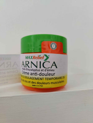 MaxRelief Arnica Montana Pain Cream - Advanced Formula for Deep Relief - Soothe Knee, Joint & Muscle Pain - Reduce Swelling, Joint Inflammation Fibromyalgia & Plantar Fasciitis Relief - Emu Oil 2oz