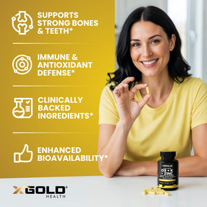 Vitamin D, K2, K1, Zinc, Quercetin, Elderberry, Turmeric, Ginger & Echinacea Whole Food Supplement 8 in 1- D3 5000 IU Plant-Based from Lichen, Vitamin K (K2 MK7, MK4, K1), D3 K2 Vitamins -120 Capsules X Gold Health buy supplements Au