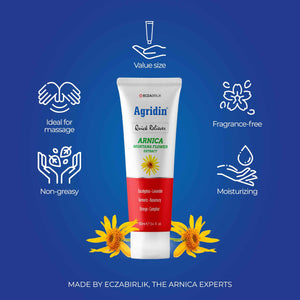 Agridin Arnica Pain Relief Cream for Joint & Muscle - Extra Strength Fast-Acting Formula - Targets Back, Knee, Neck, Hand, Foot Aches - Natural Massage Cream for Inflammation & Bruises