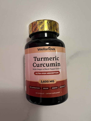 Turmeric Curcumin Supplement with Ginger & Black Pepper Extract 3,600 mg - Ultra High Absorption, Inflammation, Joint & Muscle Support, 60 Capsules