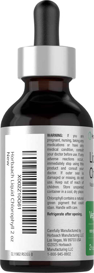 Horbäach Liquid Chlorophyll Drops - 2 fl oz - Natural Peppermint Flavor - Vegan, Non-GMO & Gluten Free Formula