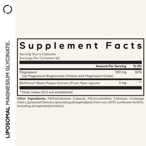 Codeage Liposomal Magnesium Glycinate Supplement, 2-Month Supply, Bisglycinate Magnesium Chelate, Chelated Magnesium Mineral Pills, BioPerine Black Pepper Vitamins Capsules, Non-GMO Vegan, 240 ct CodeageBuy Supplements Australia