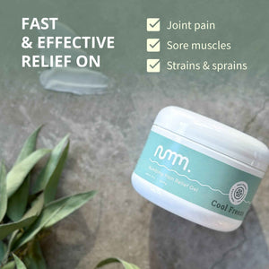numm Cool Pain Relief Gel - Instant Cold Therapy for Joint & Muscle Pain, Strain & Soreness - Menthol Cream 8oz - Vegan, Alcohol-Free Cooling Relief for Post-Workout Recovery