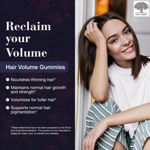 NEW NORDIC Hair Volume Gummies, 2500 mcg Biotin, Daily Hair Vitamins Supplement to Support Hair Skin & Nails, Vegan, 60 Count (Pack of 3) NEW NORDICBuy Supplements Australia