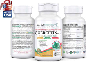 QUERCETIN PLUS, Quercetin 1,000mg, Bromelain 500mg and Vitamin C 1,000mg, (120 Capsules), 3 in 1 from Bioflavonoids, Supports Immune, Cardiovascular & Respiratory Health, Seasonal Allergy Relief.