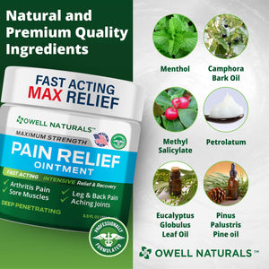 OWELL NATURALS Arthritis Pain Relief Ointment with Arnica & MSM – Deep Penetrating Joint & Muscle Therapy for Knee, Back, Sore Muscles, Legs, 3.5 oz (2 Pack) Owell NaturalsBuy Supplements Australia