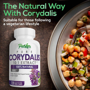 Pure Corydalis Root Extract Capsule - 1000mg Strength, 10:1 Corydalis Yanhusuo Extract, Natural Relief, Long Lasting, 100% Vegetarian, 60 Servings, 120 Count