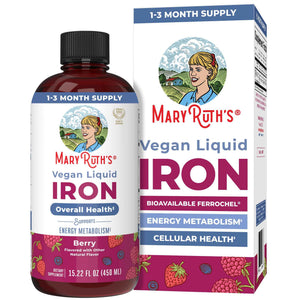 MaryRuth’s Liquid Iron - Iron Supplement for Women Men & Kids - Red Blood Cell Formation - Oxygen Support - Energy Metabolism - Ages 4 & Up - Sugar Free - Vegan - Non-GMO - Gluten Free - 15.22 Fl Oz