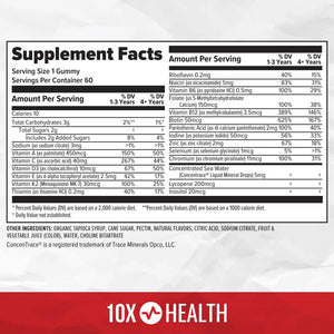 10X Health Children’s Methylated Multivitamin Gummies - 60 Count Kids Multivitamin Gummies, Complete Daily Nutrition 10X Health System