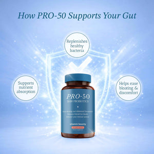 Vitamin Bounty Pro-50 - Probiotics for Women & Men - 50 Billion CFU - 13 Strains Probiotic + Prebiotic - Probiotics for Digestive Health - Delayed Release Capsules - 60 Count