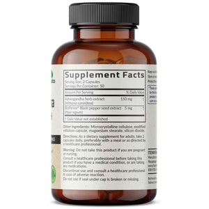 Futurebiotics Ashwagandha Extra Strength Stress & Mood Support with BioPerine - Non GMO Formula, 100 Vegetarian Capsules