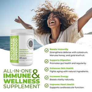Intestinal Fortitude Boosted Colostrum Superfood Dietary Supplement: Grass-Fed New Zealand Bovine Colostrum, Gold Kiwifruit, Manuka Honey, for Digestion, Immune System, and Gut Health (60 Grams) Intestinal Fortitude buy supplements Au
