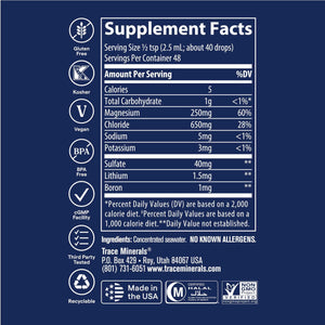 Trace Minerals ConcenTrace Trace Mineral Drops | Supports Energy, Digestion, Bone Health & Hydration, 70+ Ionic w/Magnesium, Chloride & Potassium