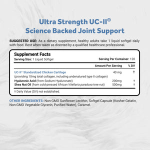 Naturalis UC-II 40 mg with Hyaluronic Acid and Shea Nut Oil | Enhanced Undenatured Type II Collagen for Better Joint Health, Mobility & Flexibility | Gluten-Free & Non-GMO | 120 Softgels Naturalis buy supplements Au