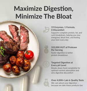 BIOptimizers MassZymes Digestive Enzymes - Probiotic Breakthrough Bundle - Gut Health & Bloating Relief - Prebiotic & Enzyme Support for Digestion, Energy, Health & Recovery - 180 Vegan Capsules