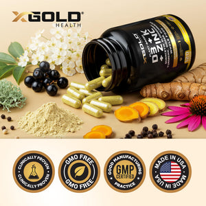 Vitamin D, K2, K1, Zinc, Quercetin, Elderberry, Turmeric, Ginger & Echinacea Whole Food Supplement 8 in 1- D3 5000 IU Plant-Based from Lichen, Vitamin K (K2 MK7, MK4, K1), D3 K2 Vitamins -120 Capsules X Gold Health buy supplements Au